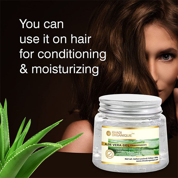 Pure Natural Aloe Vera Transparent Gel For Skin & Hair, Hydrate & Moisturize