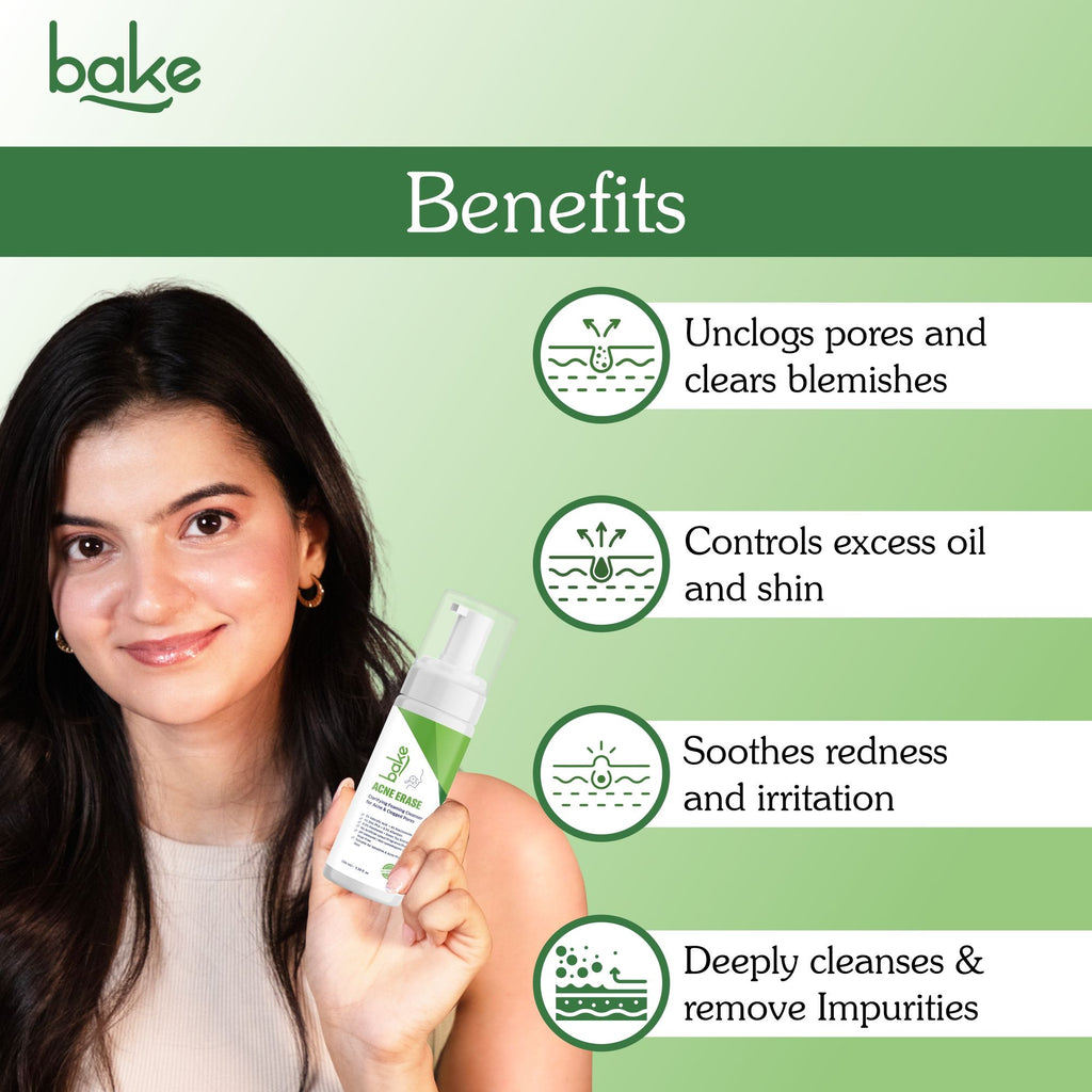 Acne Erase Foaming Cleanser with 2% Salicylic Acid for Acne, Clogged Pores & Oil Control