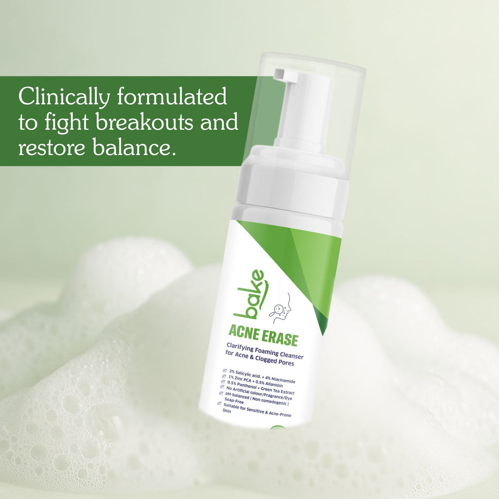 Acne Erase Foaming Cleanser with 2% Salicylic Acid for Acne, Clogged Pores & Oil Control