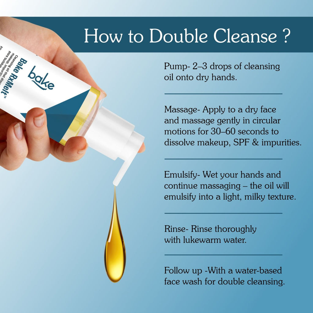 RxMelt Cleansing Oil with 15% Hempseed - Removes Waterproof Makeup, SPF & Pore Buildup