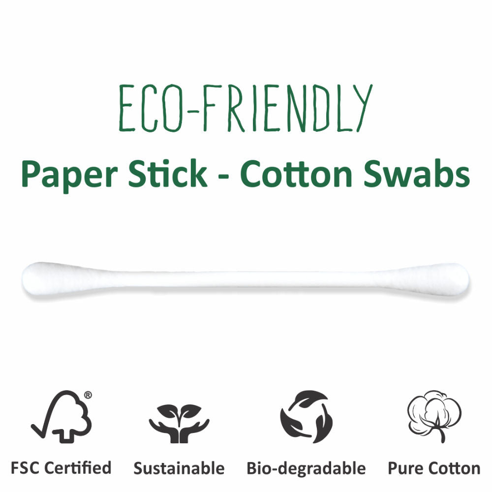 Cotton Ear Buds/ Swabs with White Paper Stick Jar (200/ 400 Tips in a Jar)