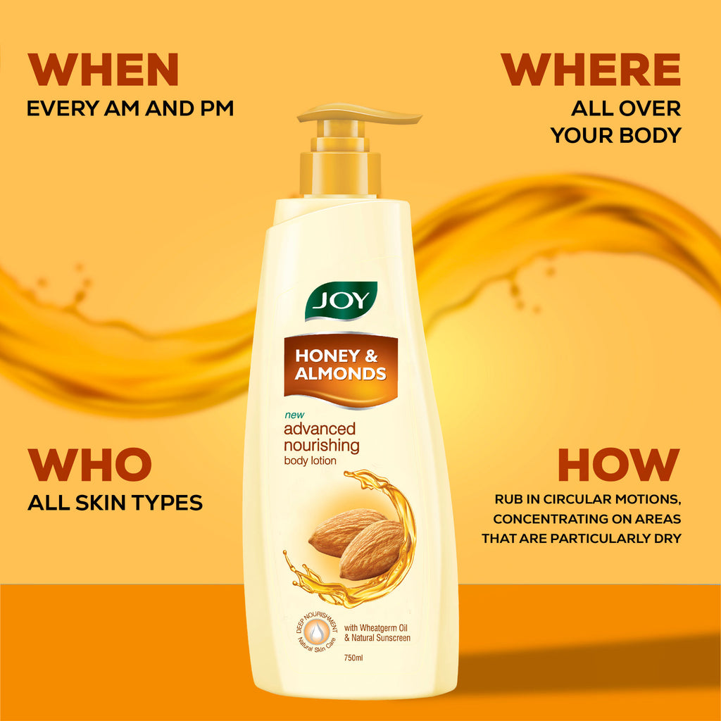 Honey & Almonds Lightweight Body Lotion with Shea Butter, Nourishing 24hr Care for Winter