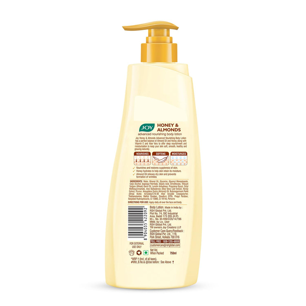 Honey & Almonds Lightweight Body Lotion with Shea Butter, Nourishing 24hr Care for Winter