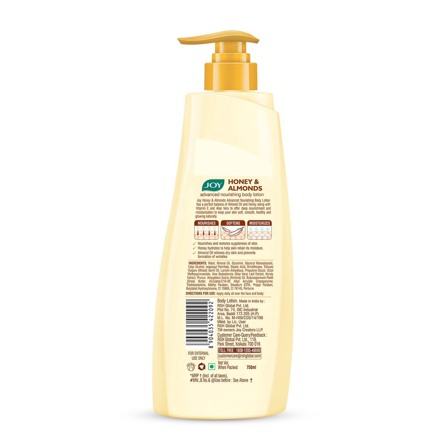 Honey & Almonds Lightweight Body Lotion with Shea Butter, Nourishing 24hr Care for Winter