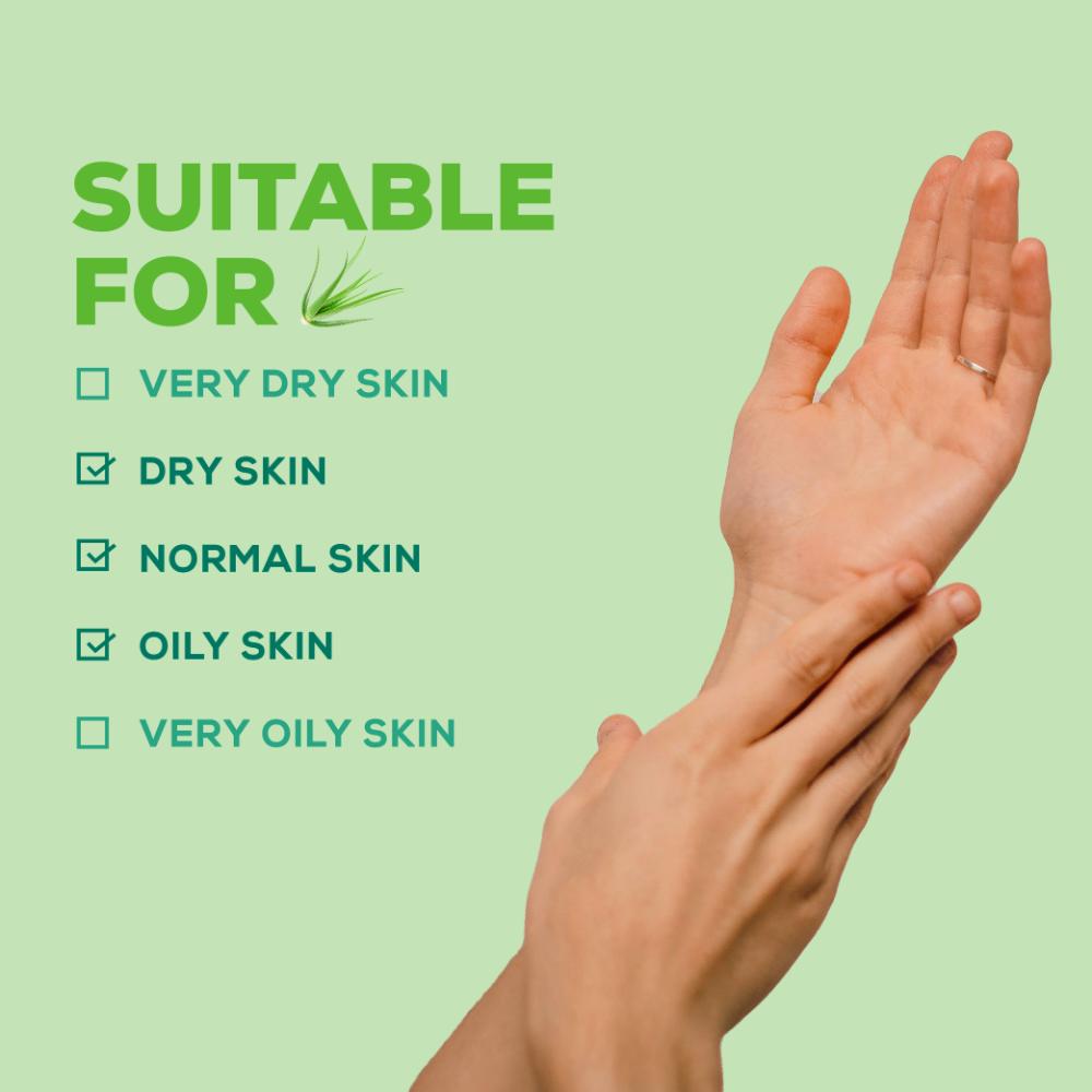 Pure Aloe Vera Body Lotion, Lightweight 48hr Moisturization for Normal & Oily Winter Skin