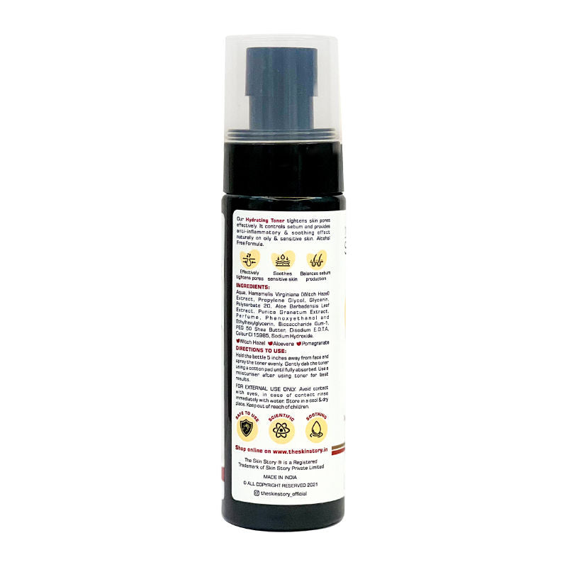 Water-like Hydrating Face Toner For Oily Acne Prone Skin With AloeVera Tightens Pores