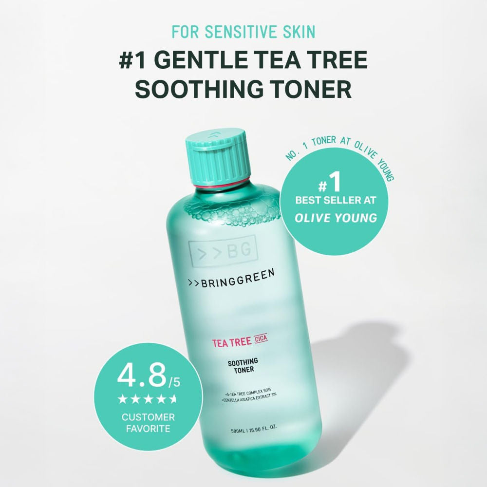 Tea Tree Cica Soothing Korean Toner, For Acne-Prone & Sensitive Skin