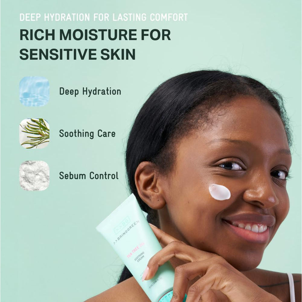 Tea Tree Cica Soothing Cream Plus, Hydrating Korean Centella Moisturizer