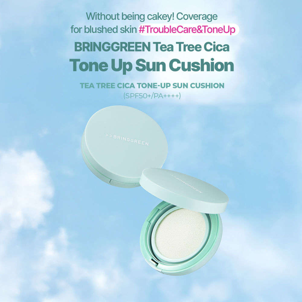 Tea Tree Cica Tone-Up Sun Cushion SPF 50+ PA++++ With Centella & Niacinamide