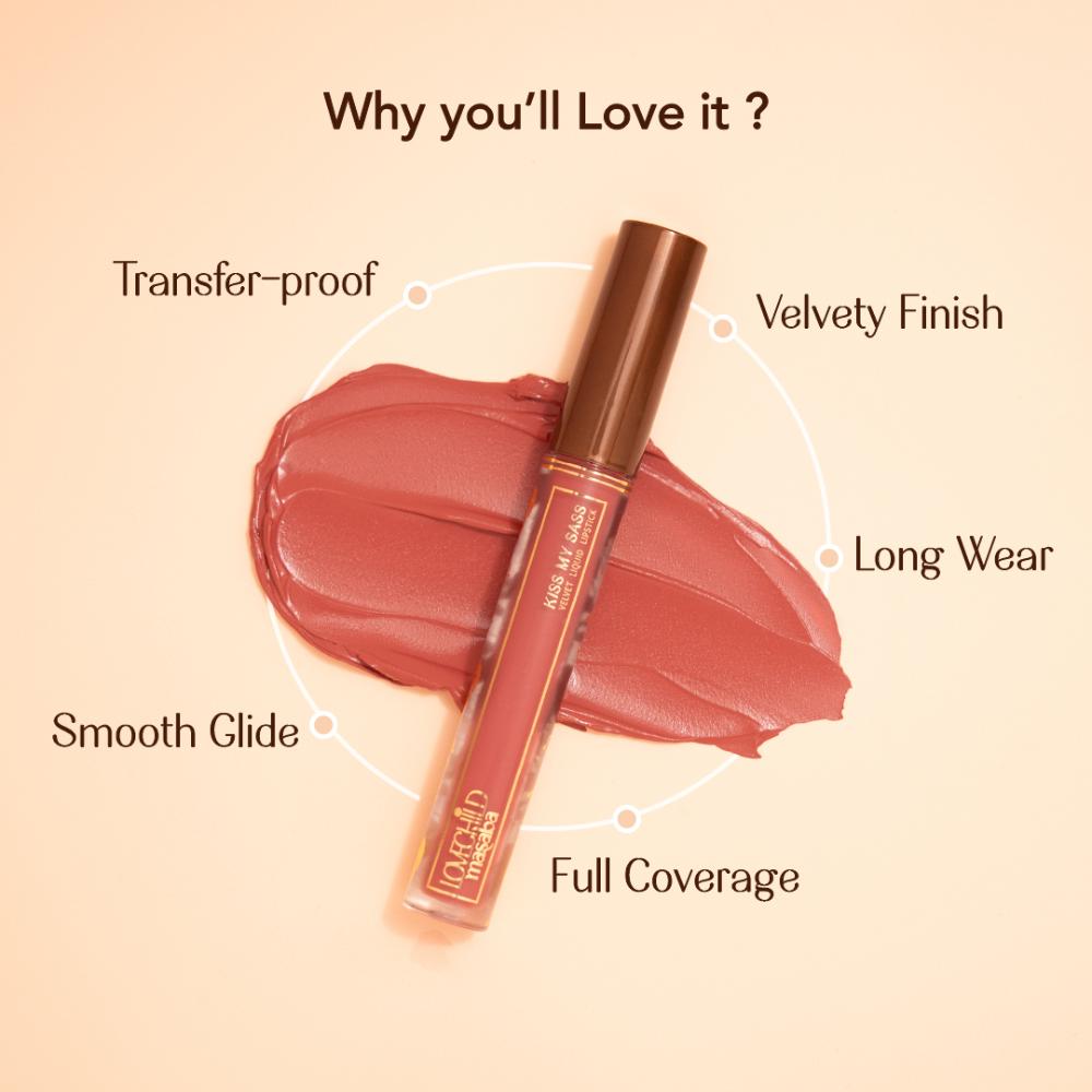 Transfer-proof Long-lasting Velvet Liquid Lipstick, Enriched with Hyaluronic Acid and Kaolin Clay