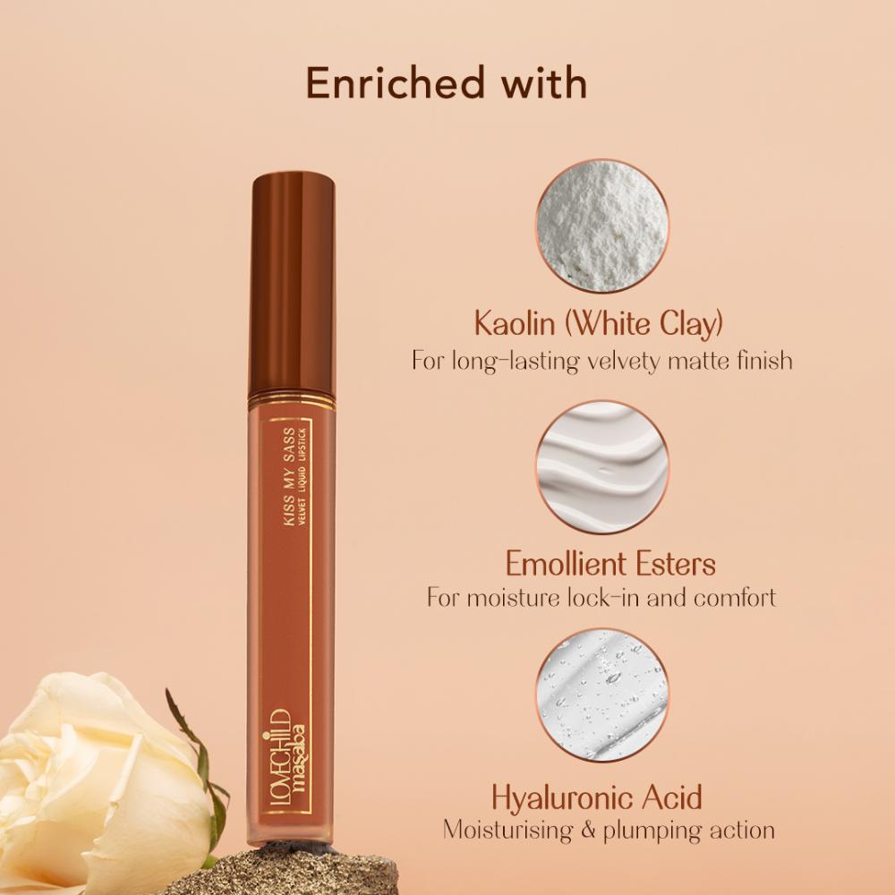 Transfer-proof Long-lasting Velvet Liquid Lipstick, Enriched with Hyaluronic Acid and Kaolin Clay