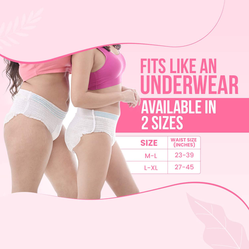 Disposable Overnight Period Panties for Heavy Flow, M-L Panty