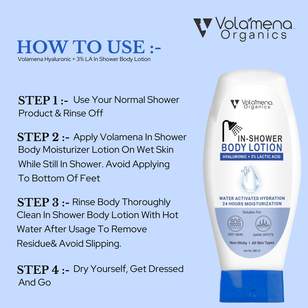 Hyluronic + Lactic Acid In-Shower Body Lotion With Aloevera
