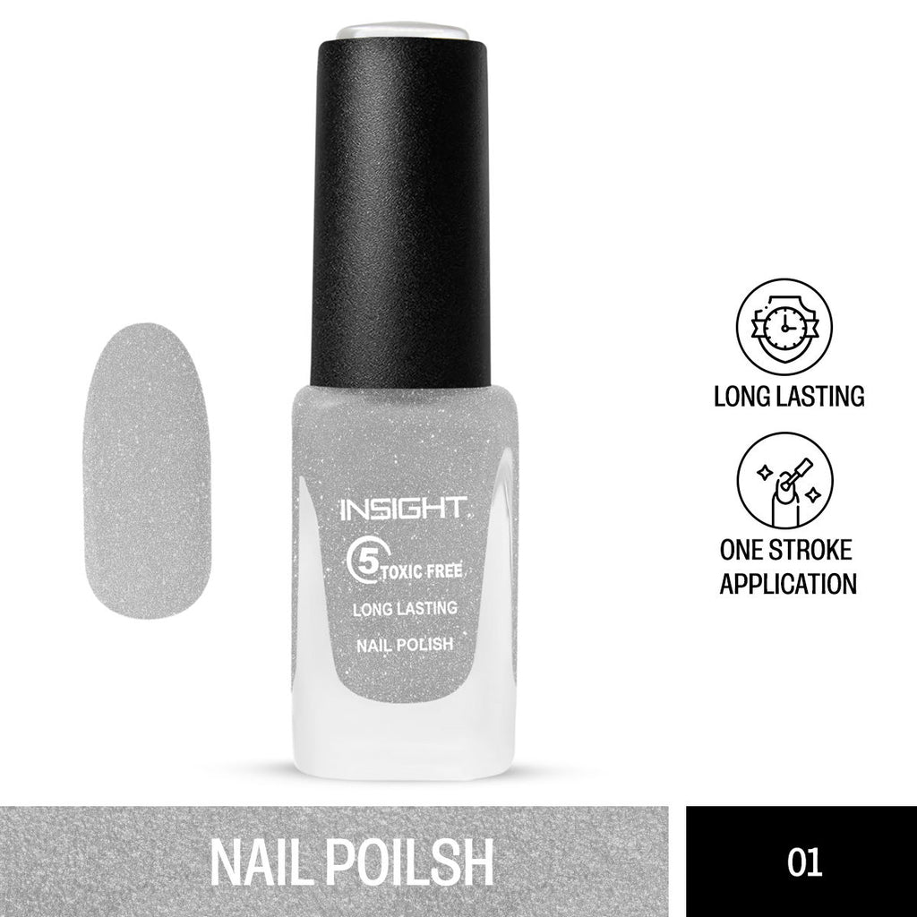 5 Toxic Free long lasting Nail Polish - Crystal Shade 1