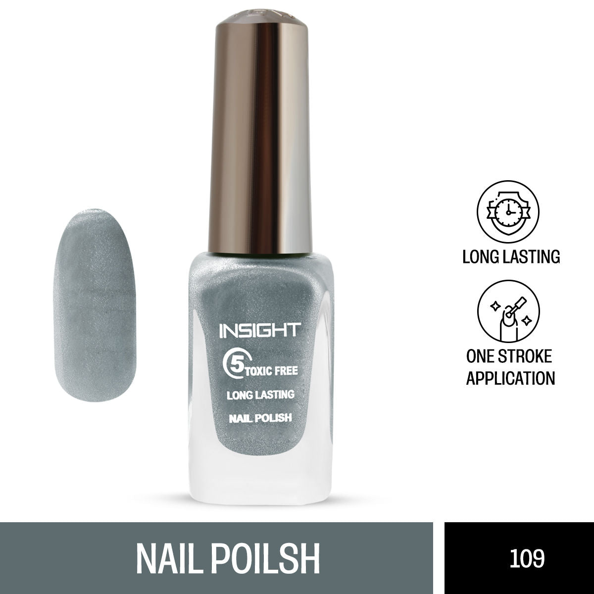 5 Toxic Free long lasting Nail Polish - Color 109