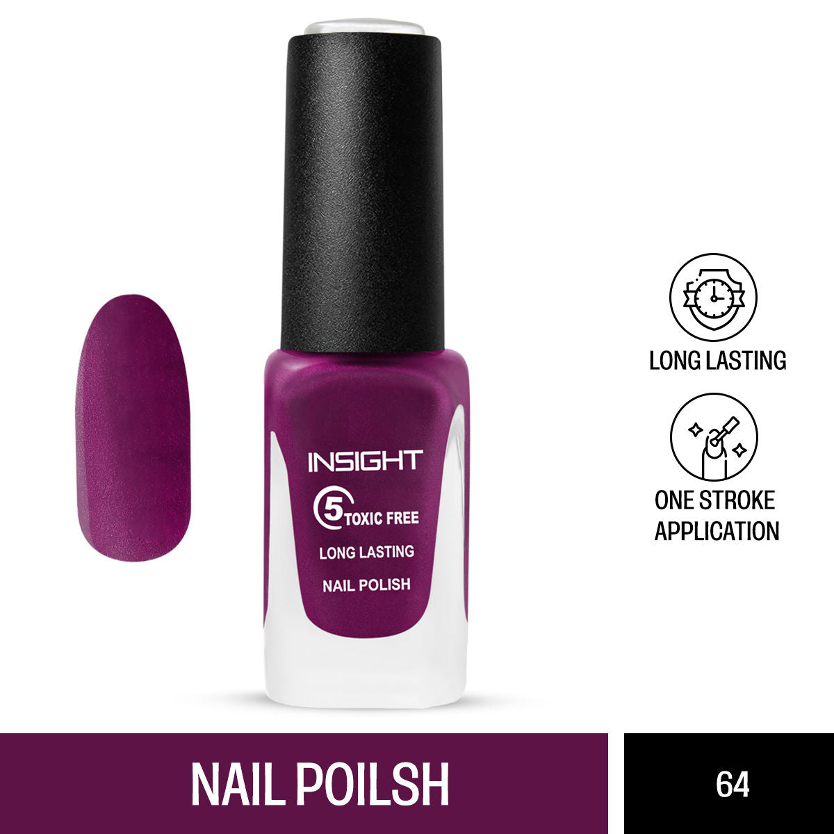 5 Toxic Free long lasting Nail Polish - Color 64