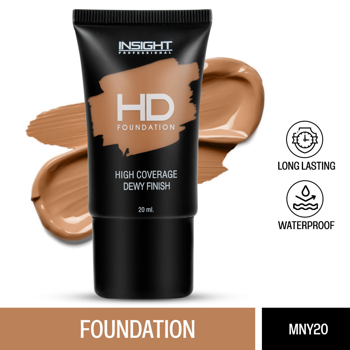 Hd Foundation, Dewy Weightless Finish, Waterproof & Long Wear - Mny 20