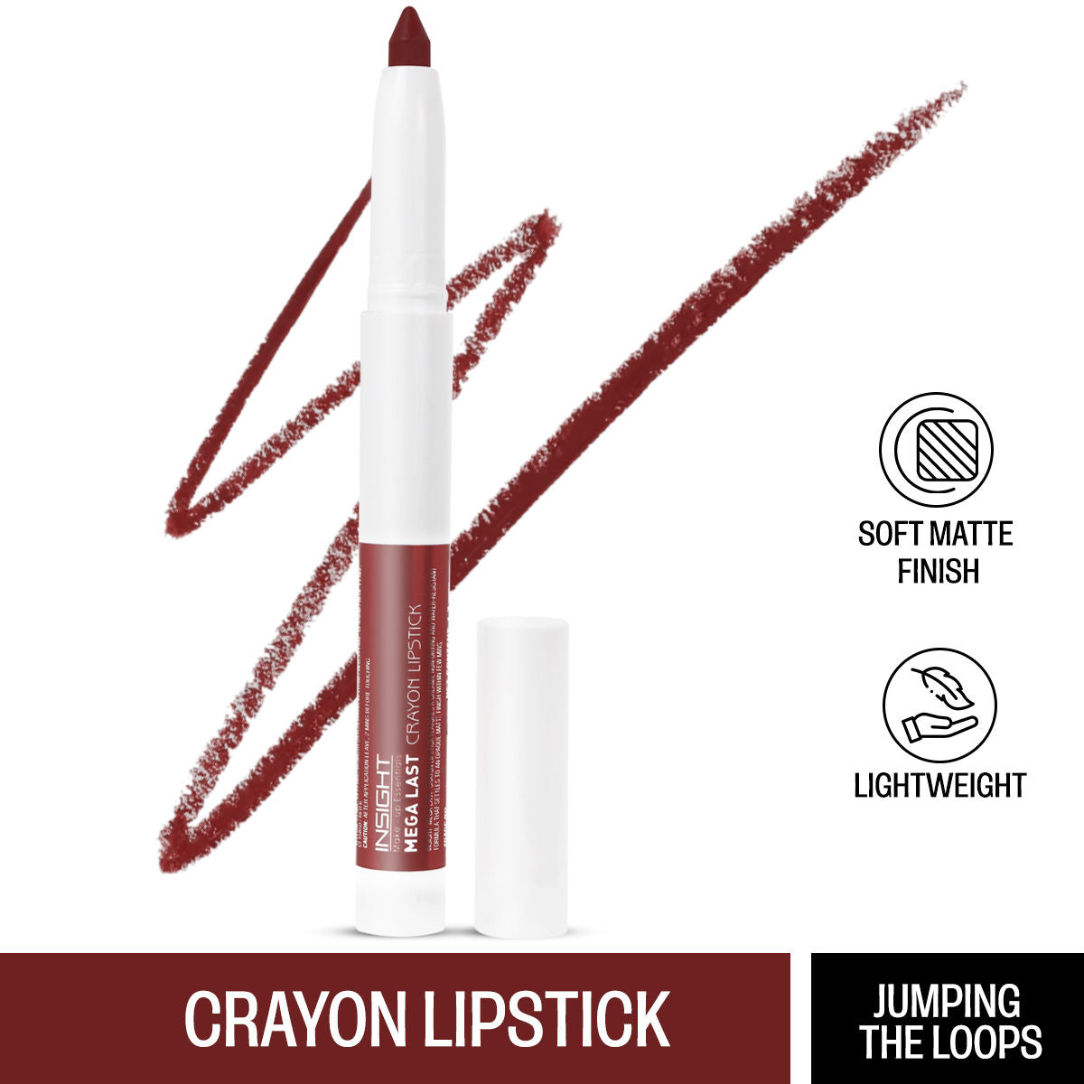 Mega Last Crayon Lipstick, Soft Matte Finish, Non Transfer - Jumping The Loops