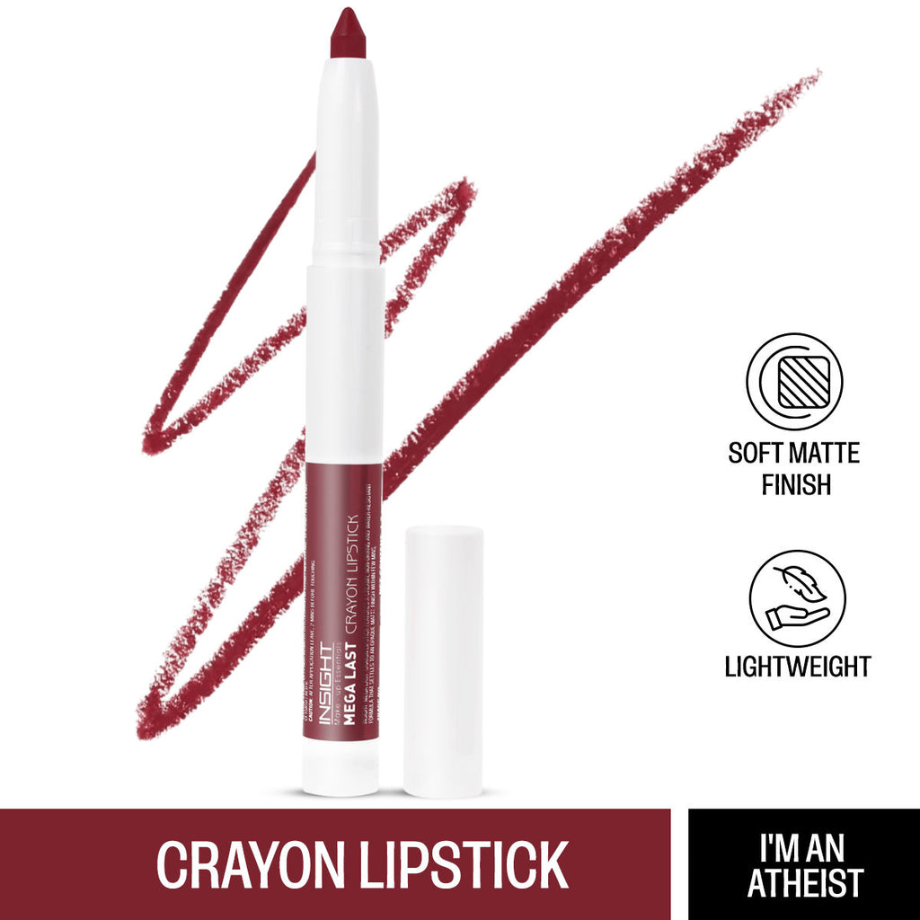 Mega Last Crayon Lipstick, Soft Matte Finish, Non Transfer - I'm An Atheist