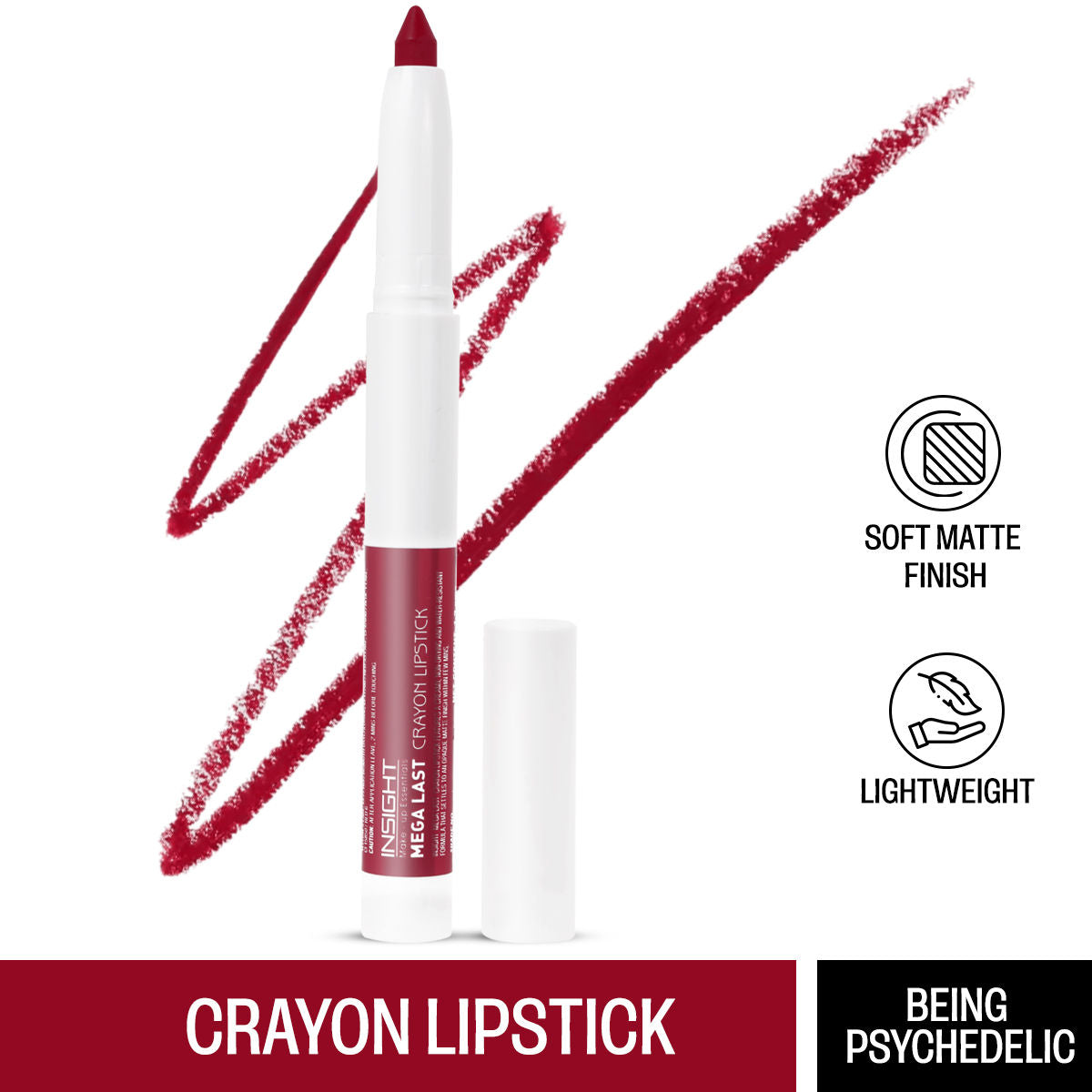 Mega Last Crayon Lipstick, Soft Matte Finish, Non Transfer - Being Psychedelic