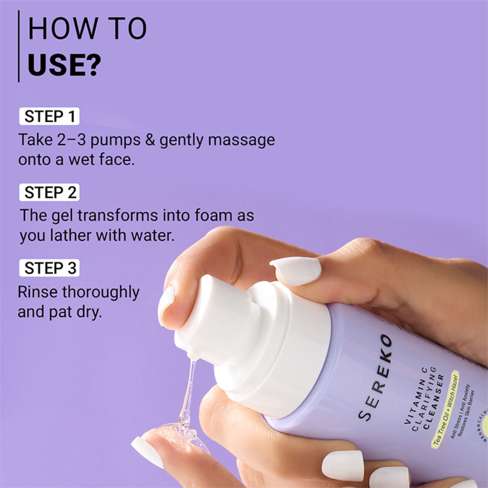 Vitamin C Clarifying Face Wash Cleanser For Brighter & Glowing Skin With Tea Tree Oil