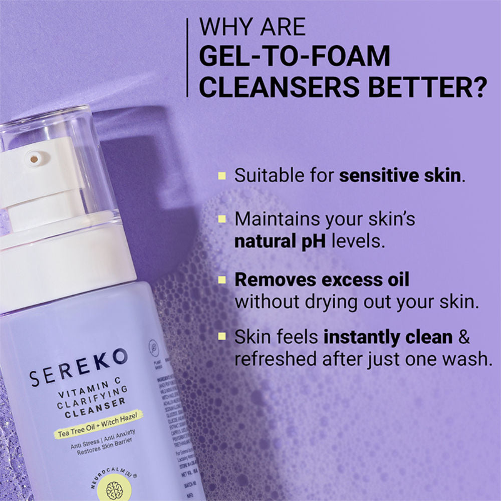 Vitamin C Clarifying Face Wash Cleanser For Brighter & Glowing Skin With Tea Tree Oil