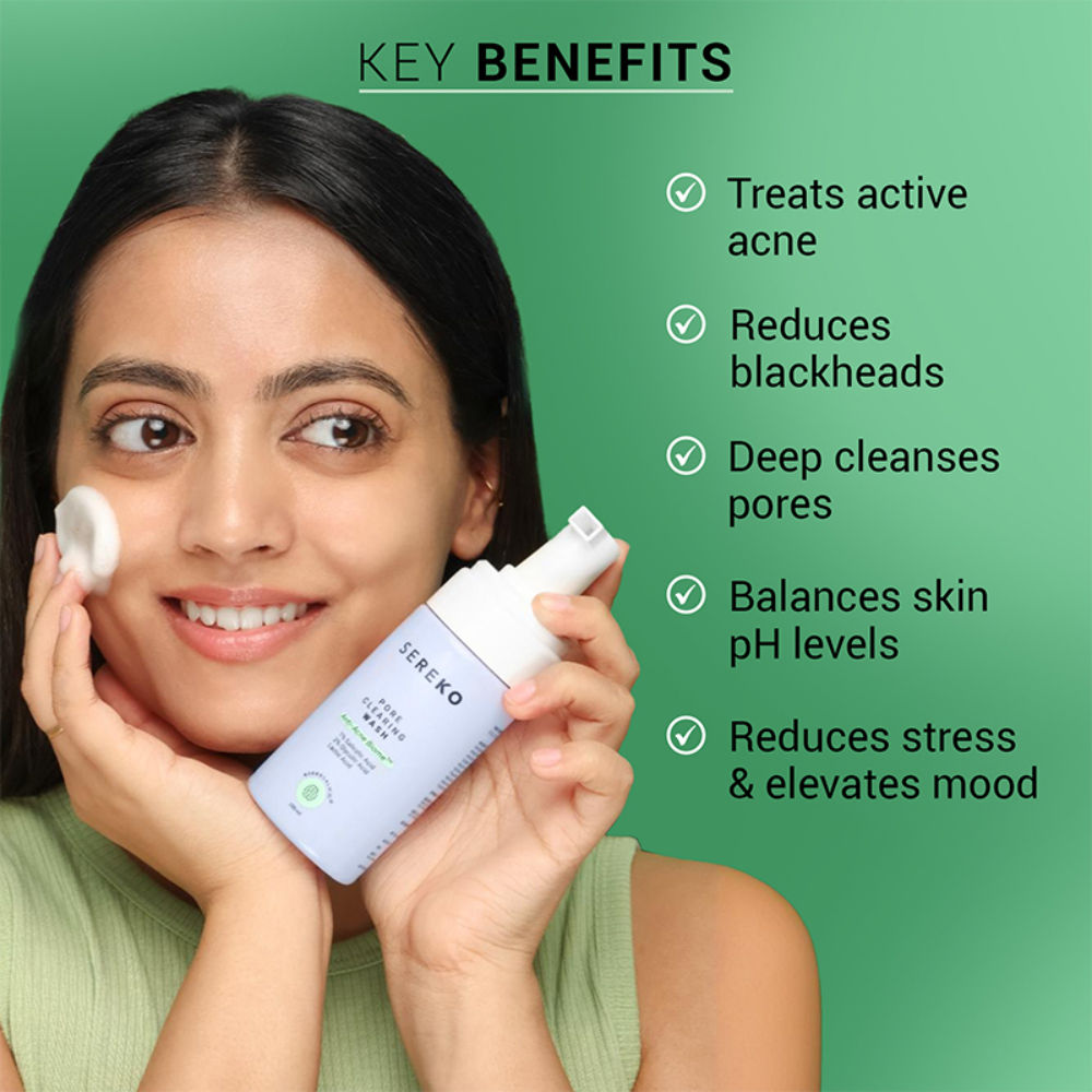 Pore-Clearing Face Wash with 1% Salicylic Acid, 2% Glycolic Acid for Active Acne,Oil Control