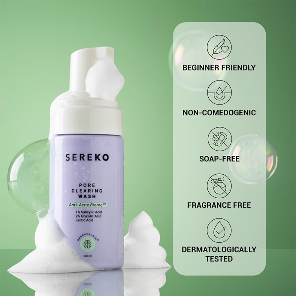 Pore-Clearing Face Wash with 1% Salicylic Acid, 2% Glycolic Acid for Active Acne,Oil Control