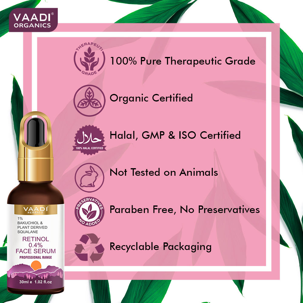 Retinol 0.4% Face Serum With 1% Baluchiol & Plant Derived Squalane