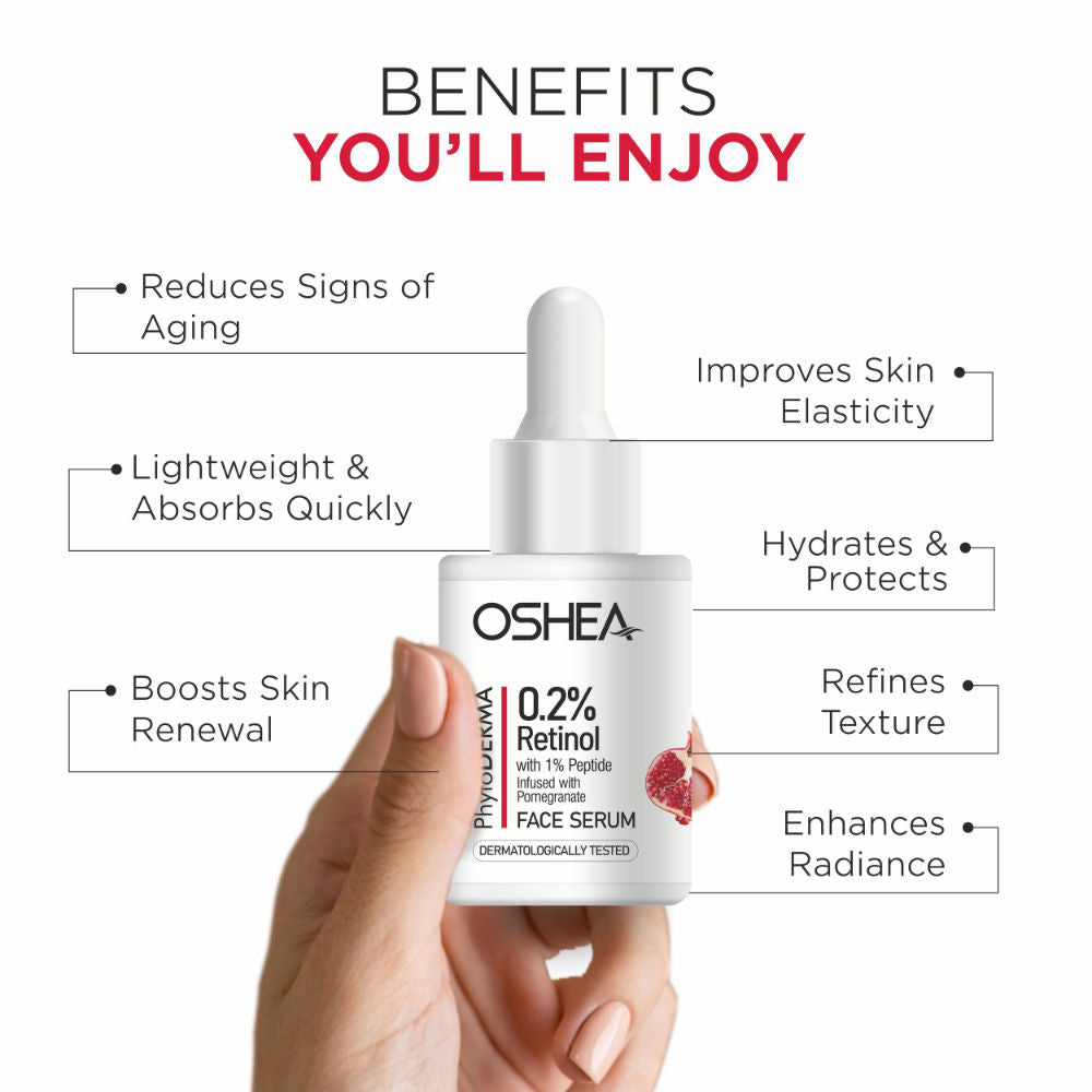 Phytoderma Face Serum With 0.2% Retinol & Pomegranate Extract Reduces Fine Lines