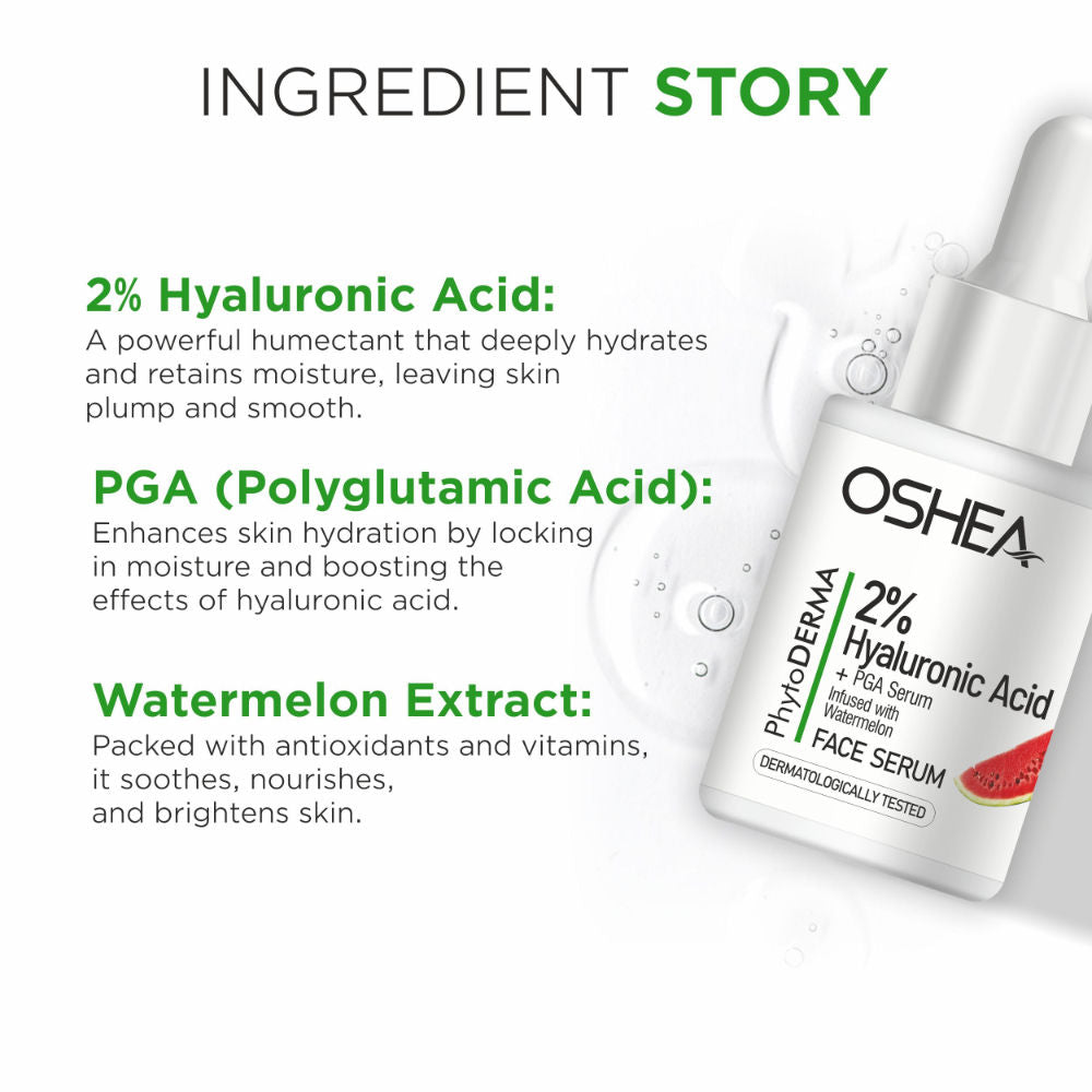 Phytoderma Face Serum With 2% Hyaluronic Acid & Watermelon Extract Reduces Dull Skin