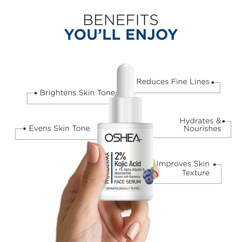 Phytoderma Face Serum With 2% Kojic Acid & 1% Alpha Arbutin Reduces Dark Spots