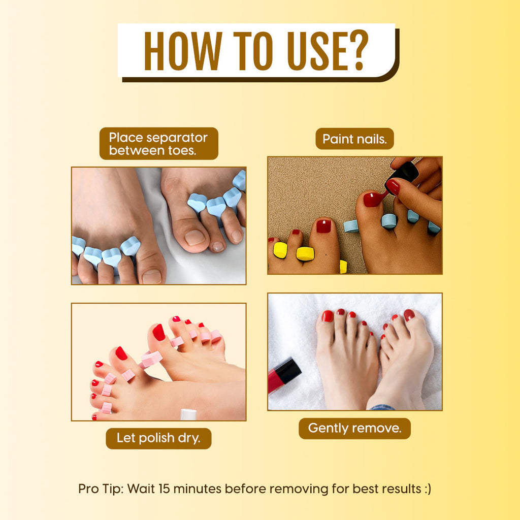 Toe Separators for Pedicure Toenail Divider Foot Finger Spacer Nail Polish Paint Protector