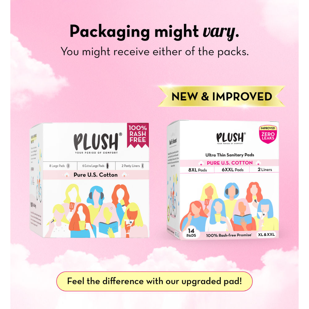 Sanitary Pads 100% Cotton Rash-Free - 4XL + 3XXL+ 2 Free Liners