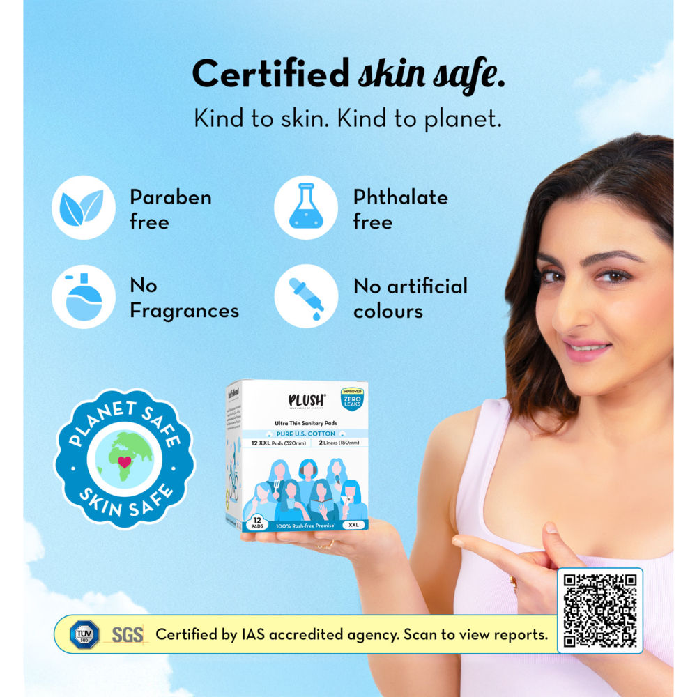 Ultra Thin 12 XXL 100% Cotton Rash Free Sanitary Pads