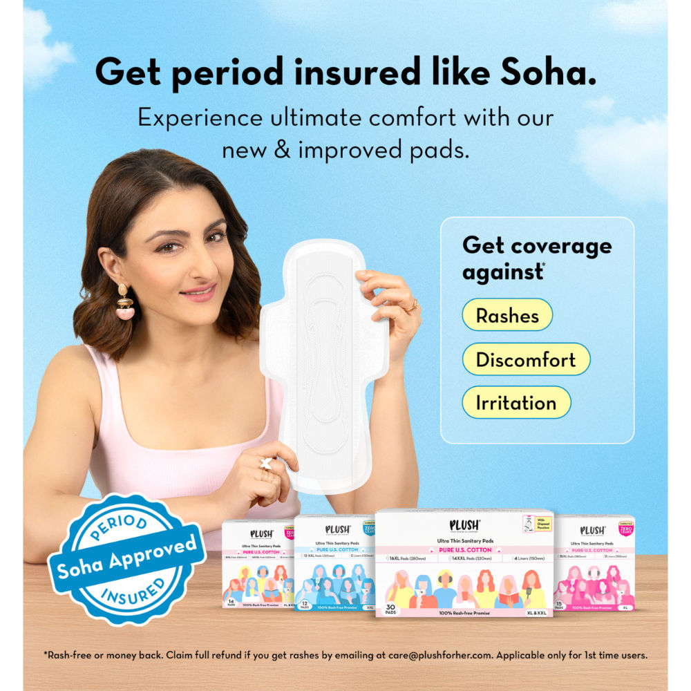 Sanitary Pads 100% Cotton Rash-Free - 25XXL + 4 Free Liners