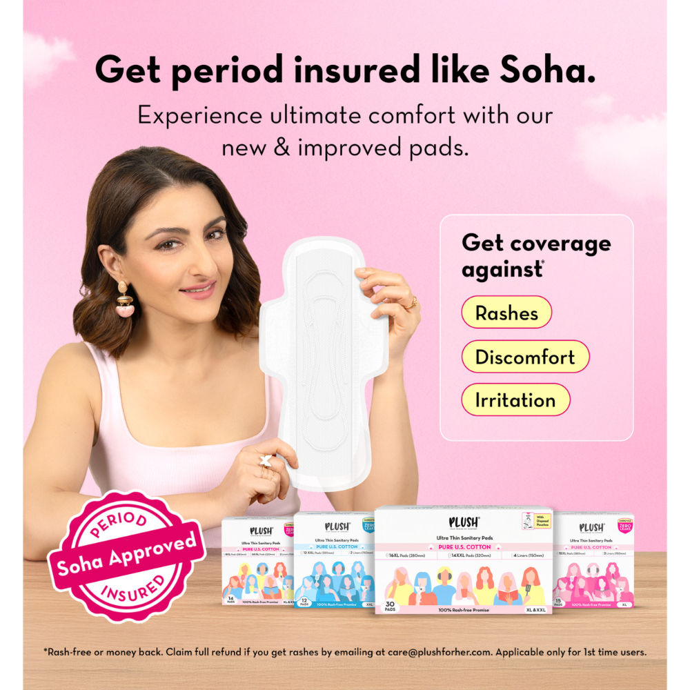 Sanitary Pads 100% Cotton rash-free 15XL + 2 free Liners