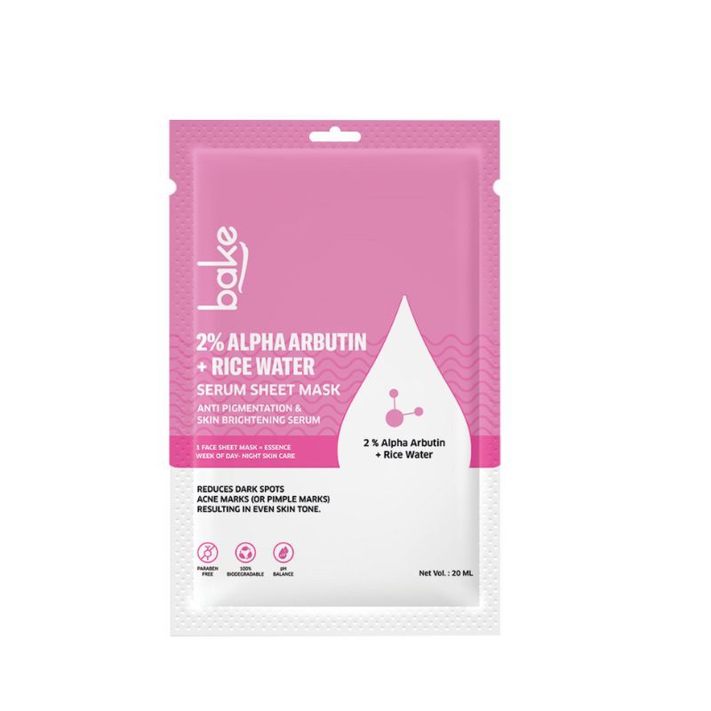 2% Alpha Arbutin Sheet Mask with Rice Water for Bright and Even Skin Tone