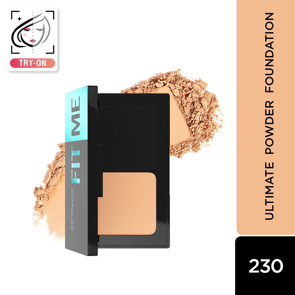Fit Me Ultimate Powder Foundation, 24 hr Oil Control + SPF 44 - Porcelain - Shade 230