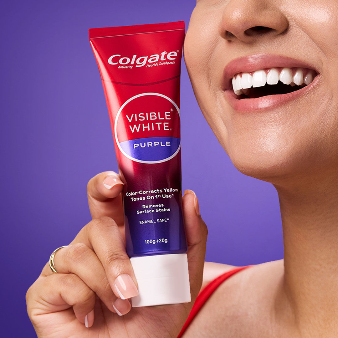Visible White Purple Toothpaste