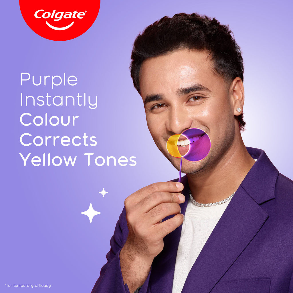 Visible White Purple Toothpaste for Color-Corrects Yellow Tones Saver Pack