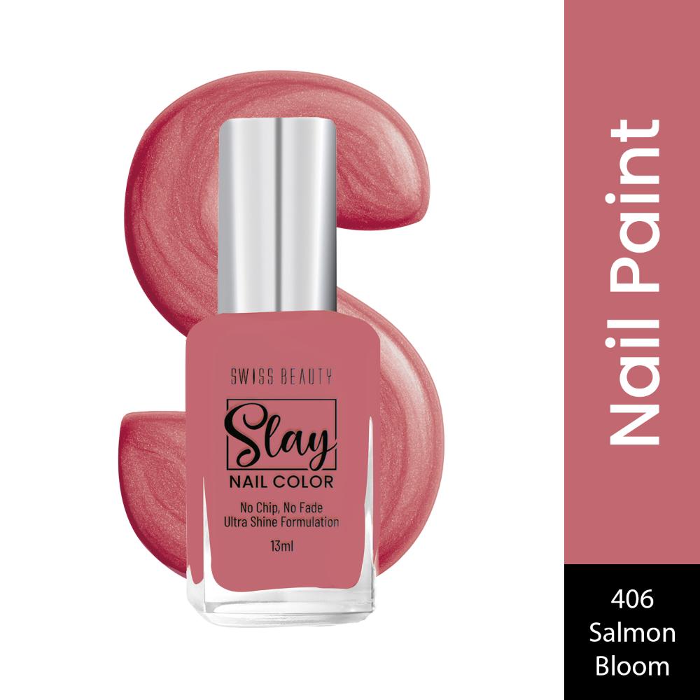 Slay Nail Color With Ultra Shine Formulation - 406 Salmon Bloom