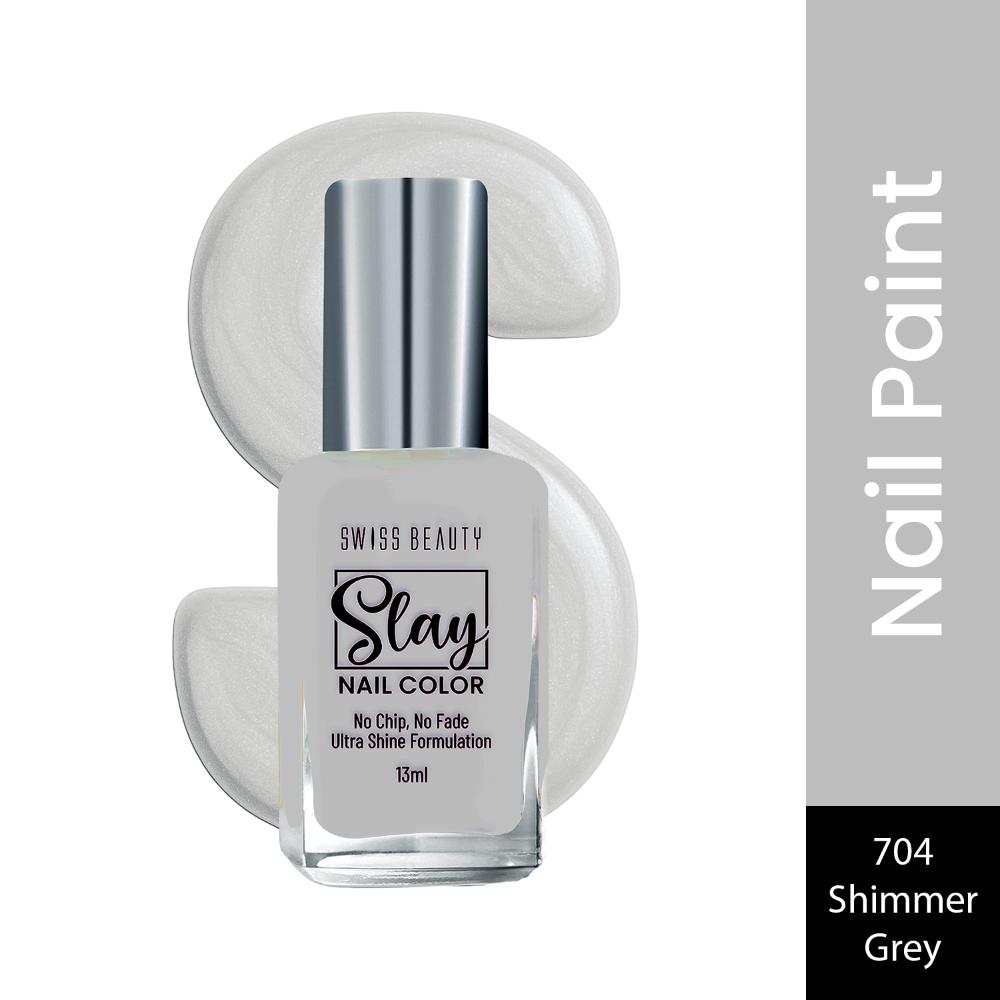 Slay Nail Color With Ultra Shine Formulation - 704 Shimmer Grey