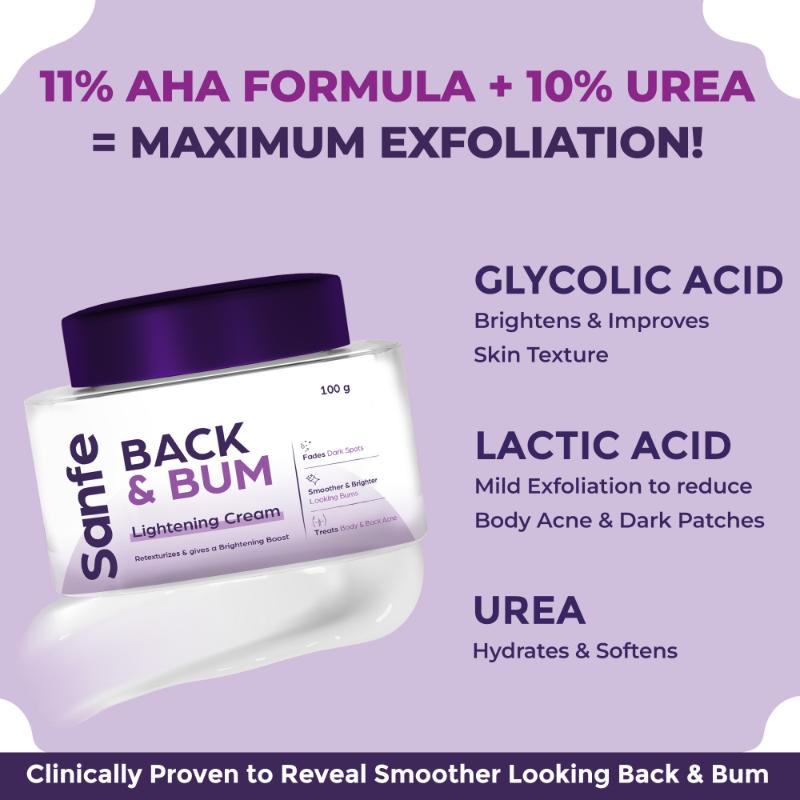 Back & Bum Cream For Dark Spots And Body Acne