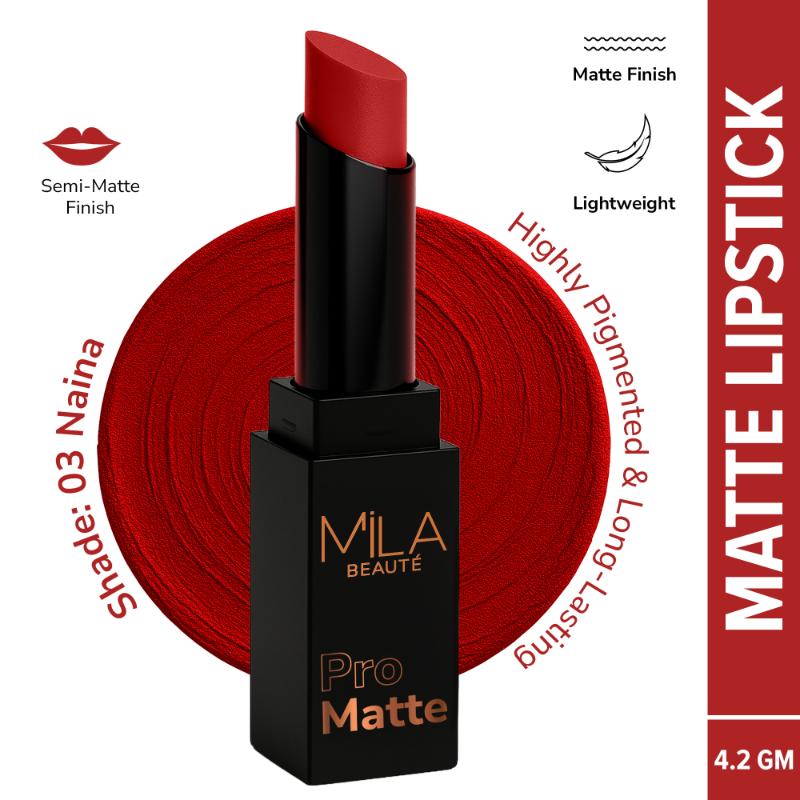 Pro Matte Long Lasting Creamy Matte Finish Lipstick - Naina
