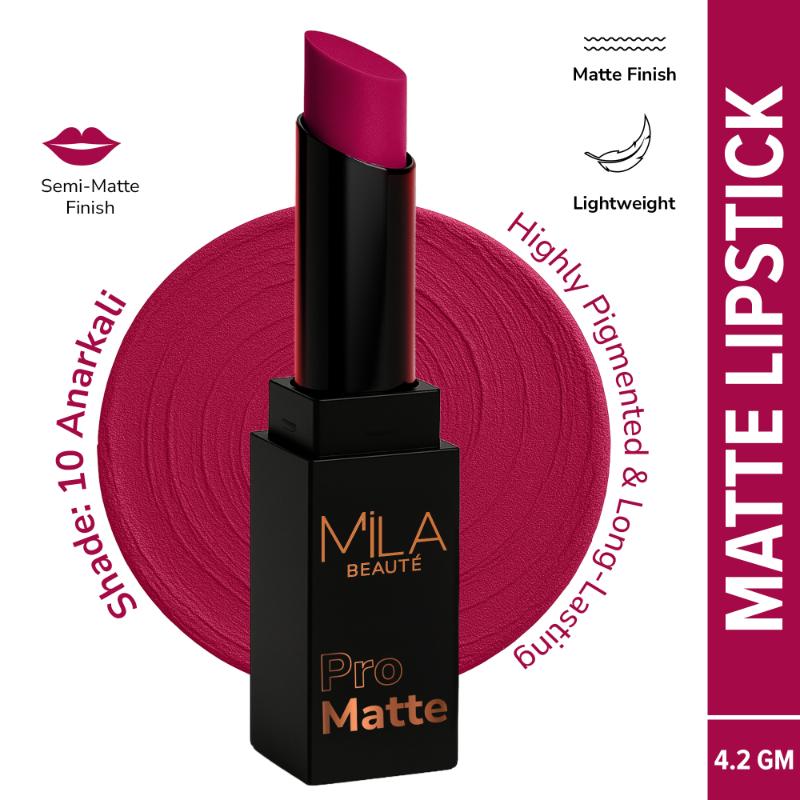 Pro Matte Long Lasting Creamy Matte Finish Lipstick - 10 Anarkali