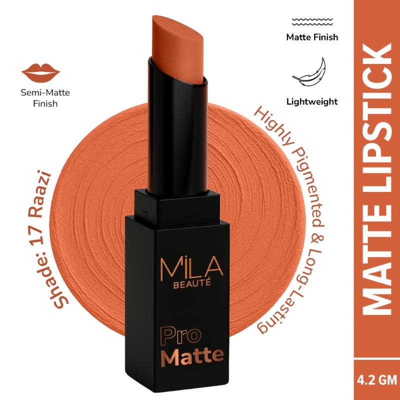 Pro Matte Long Lasting Creamy Matte Finish Lipstick - Raazi