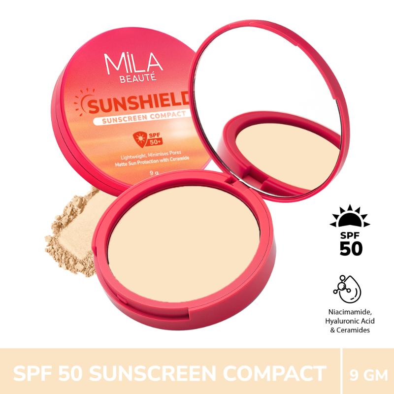 Sun Shield Sunscreen Matt SPF 50 PA+++ UV Protection Compact - 01 Ivory