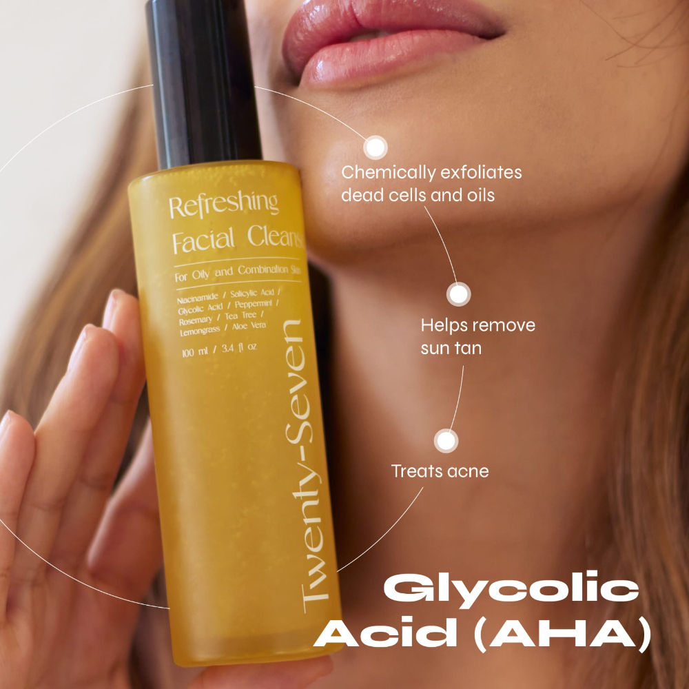 Refreshing Facial Cleanser AHA & BHA For Oil Control, Pore Unclogging & Glowing Skin