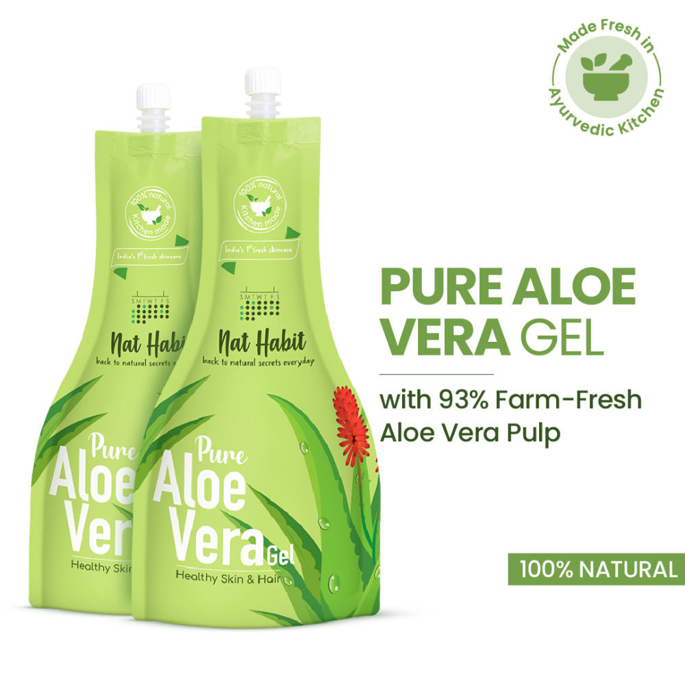 Fresh Pure Aloe Vera Gel for Healthy Skin & Hair, Oil Free Moisturizer and Dandruff Rescue
